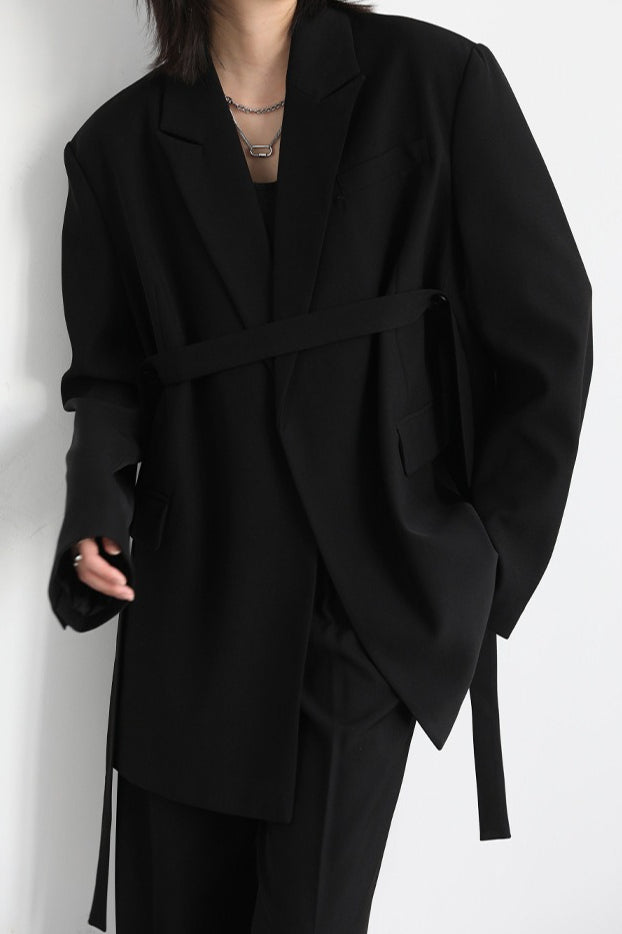 Belted Shoulder Detail Blazer