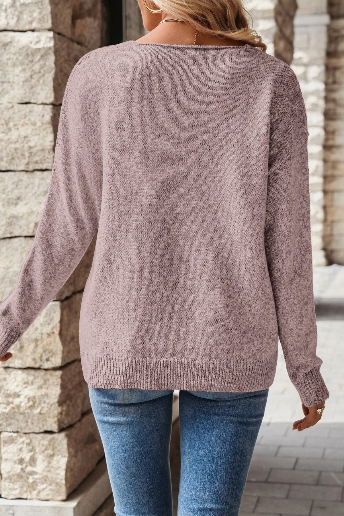 Hollow Knit Loose Pullover Sweater