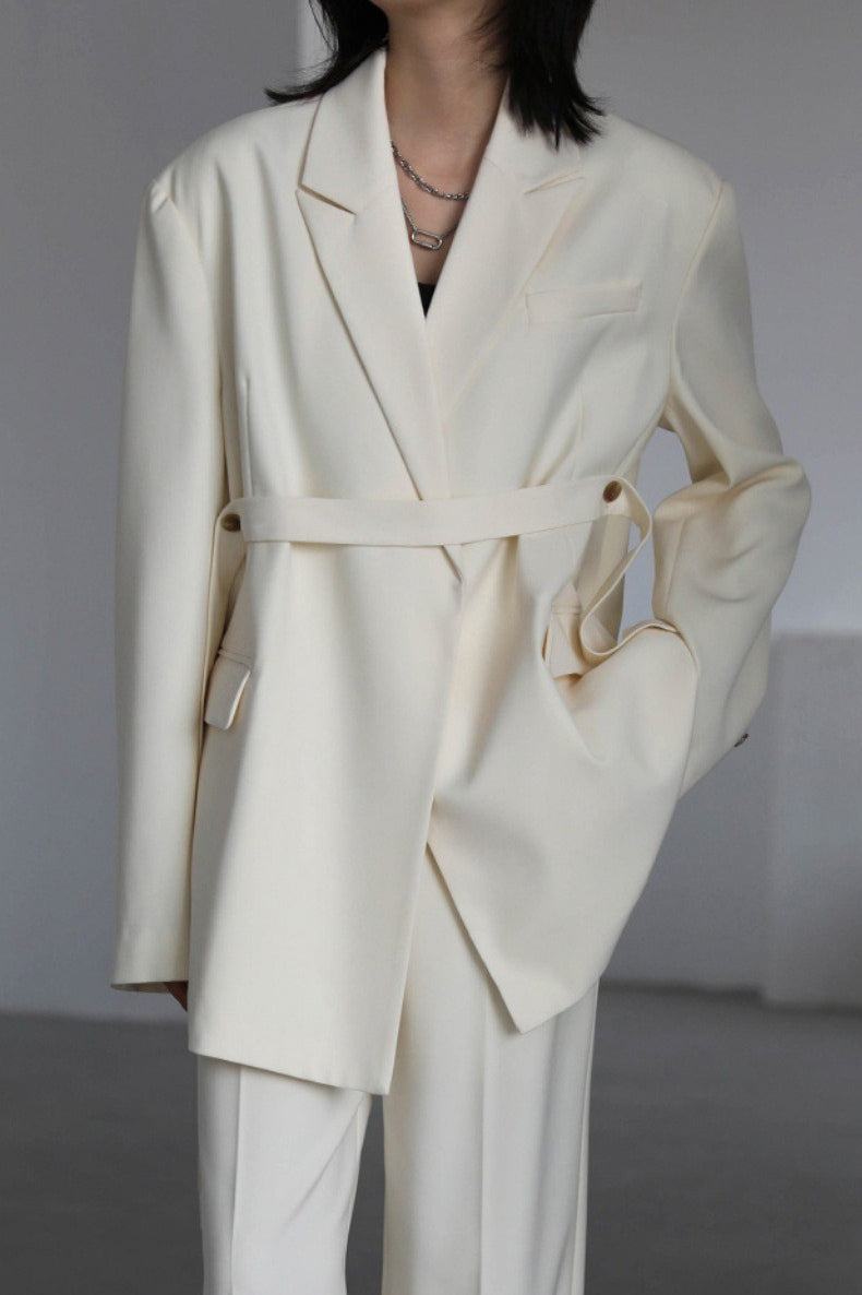 Belted Shoulder Detail Blazer