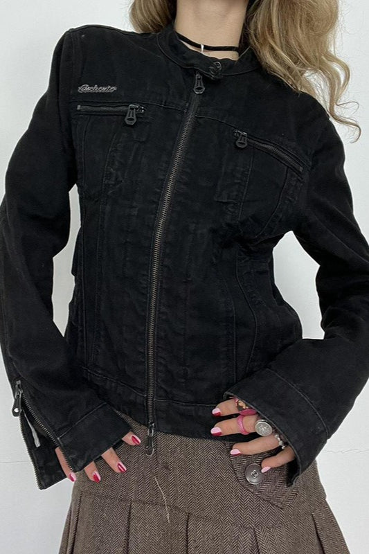 Black Washed Denim Jacket
