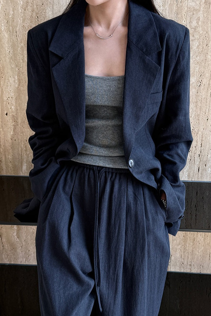 Casual Tencel Linen Suit Blazer