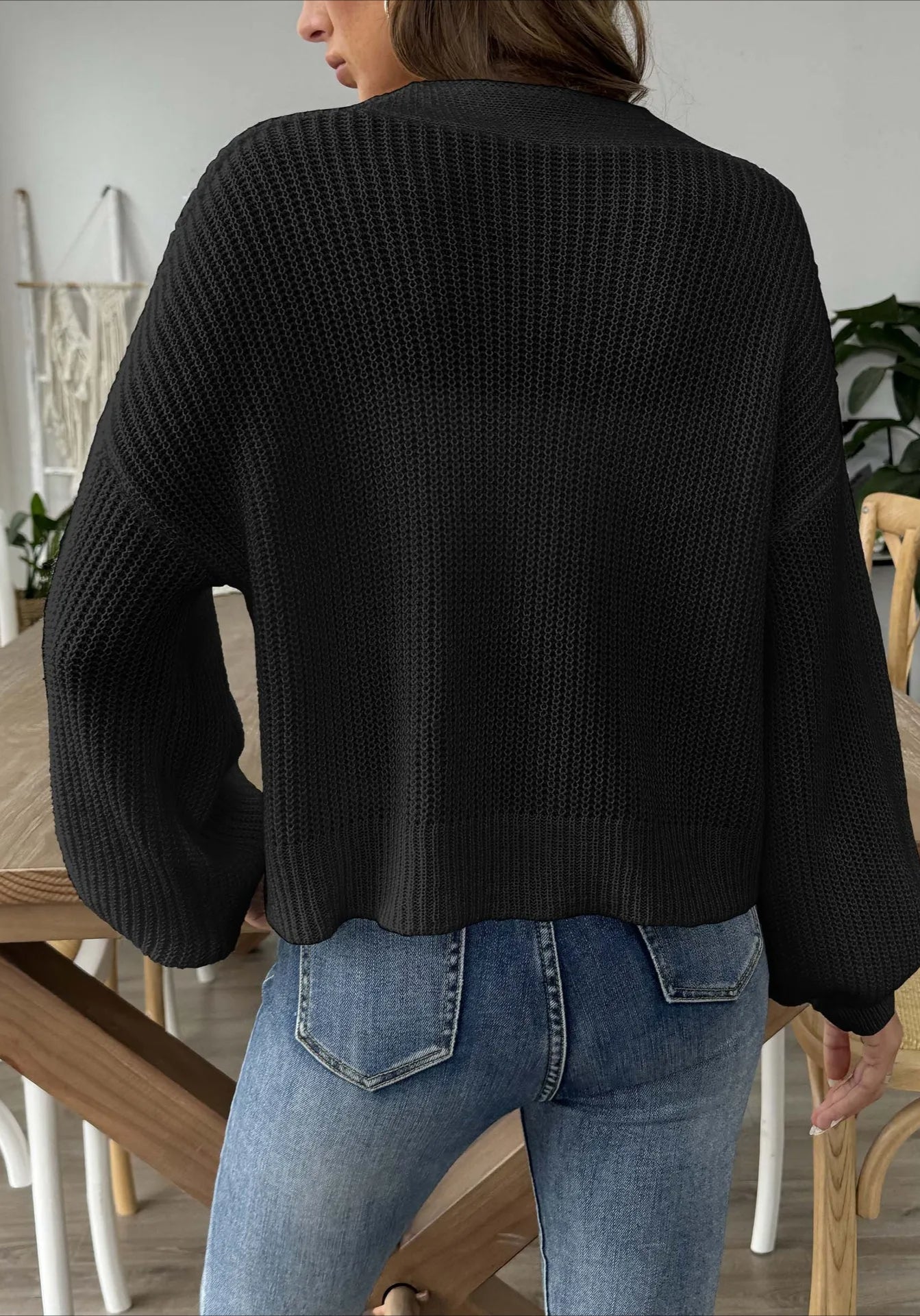 Short Knit Long Sleeve Cardigans