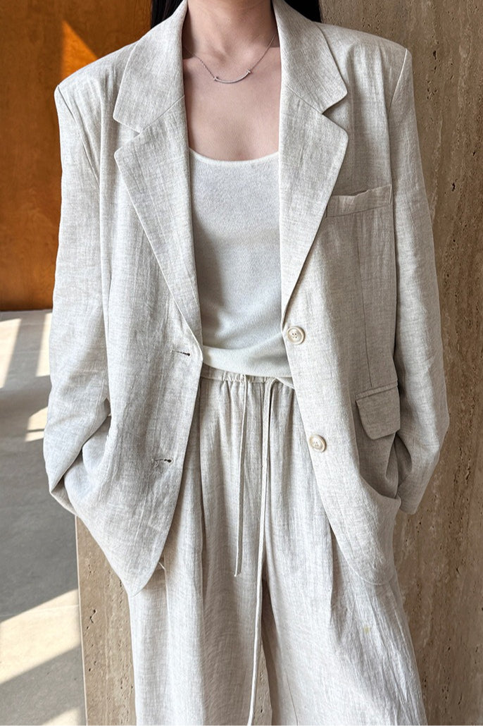 Casual Tencel Linen Suit Blazer