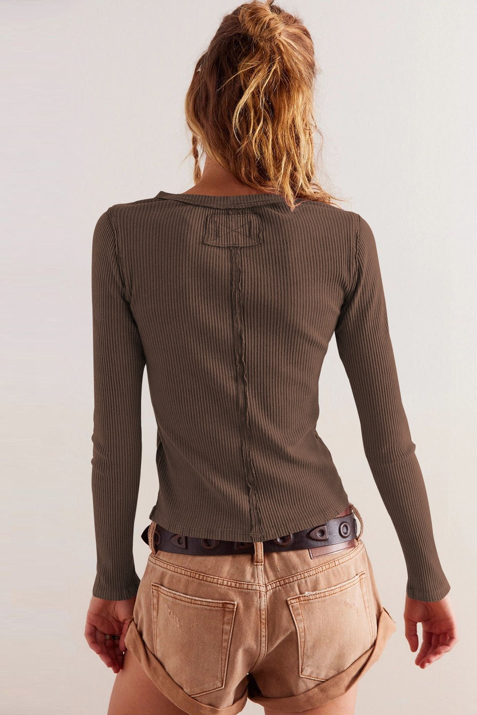 Solid Color Ribbed Cardigan