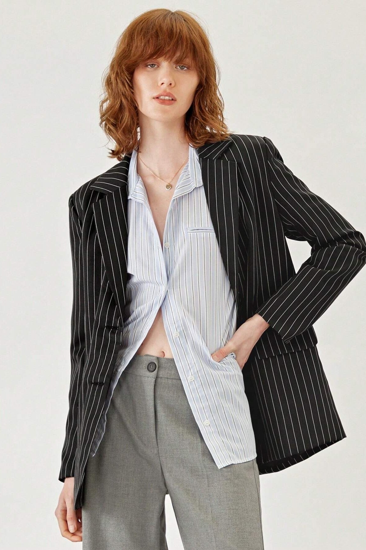 Striped Casual Blazer