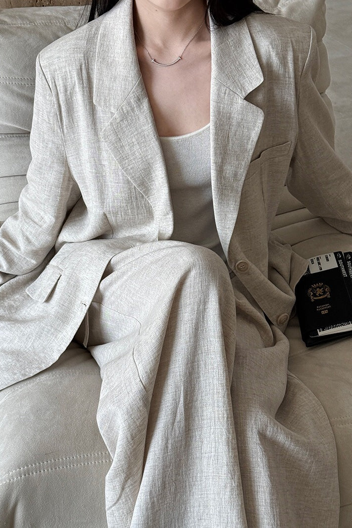 Casual Tencel Linen Suit Blazer
