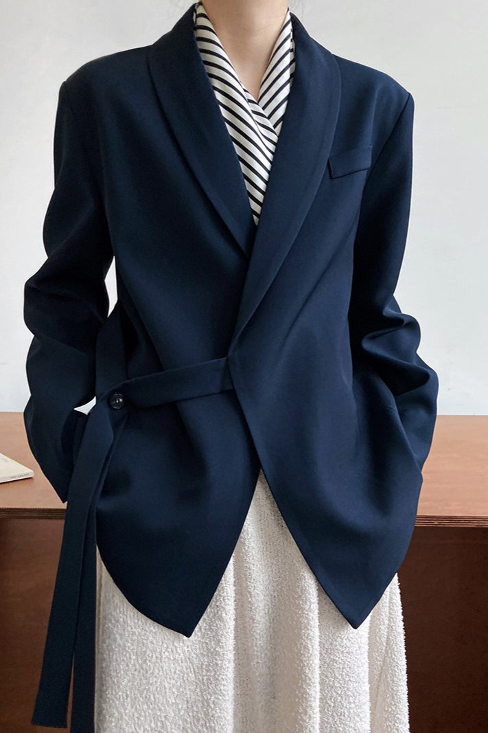Fashionable Draped Apple Collar Blazer