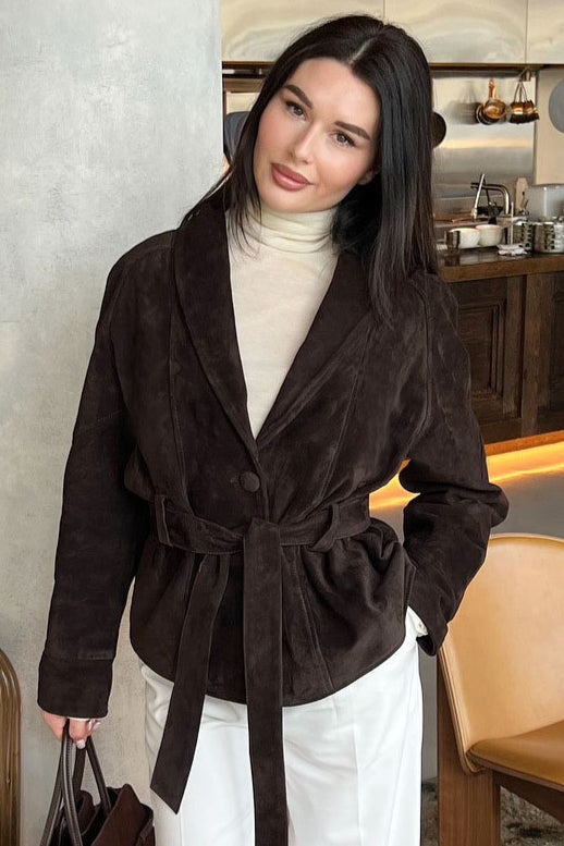 Suede Vintage Long Sleeve Jacket