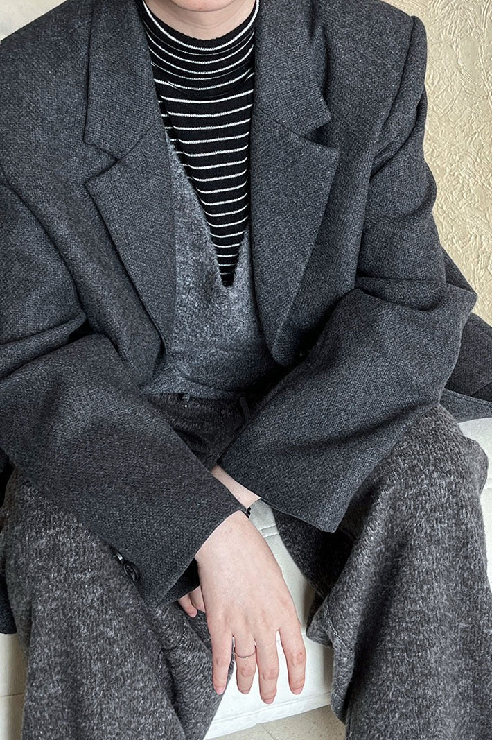 Wool Blend Relaxed Fit Blazer
