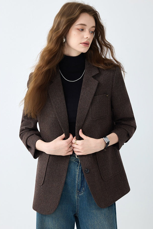 Maillard Brown Wool Blazer