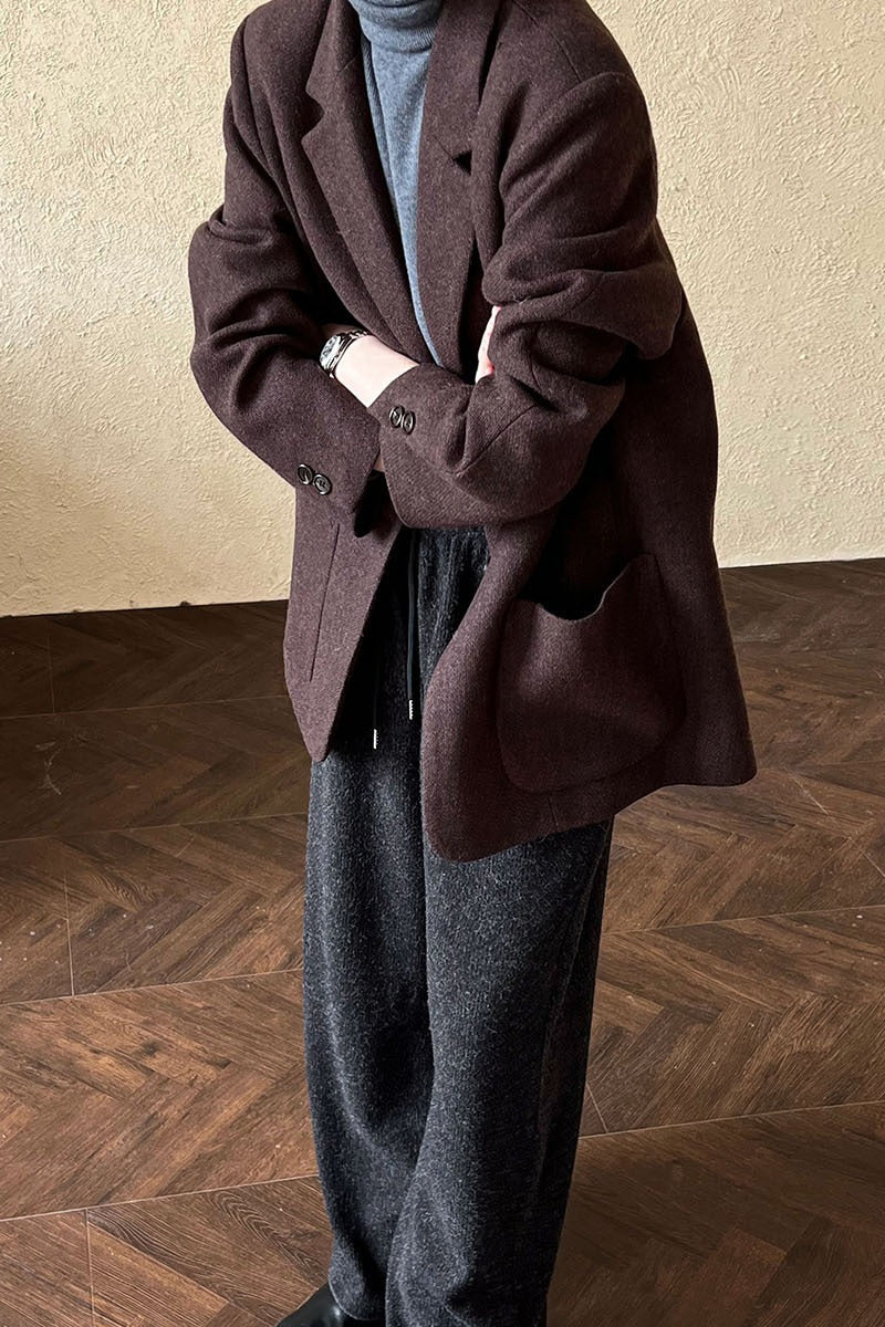 Wool Blend Relaxed Fit Blazer